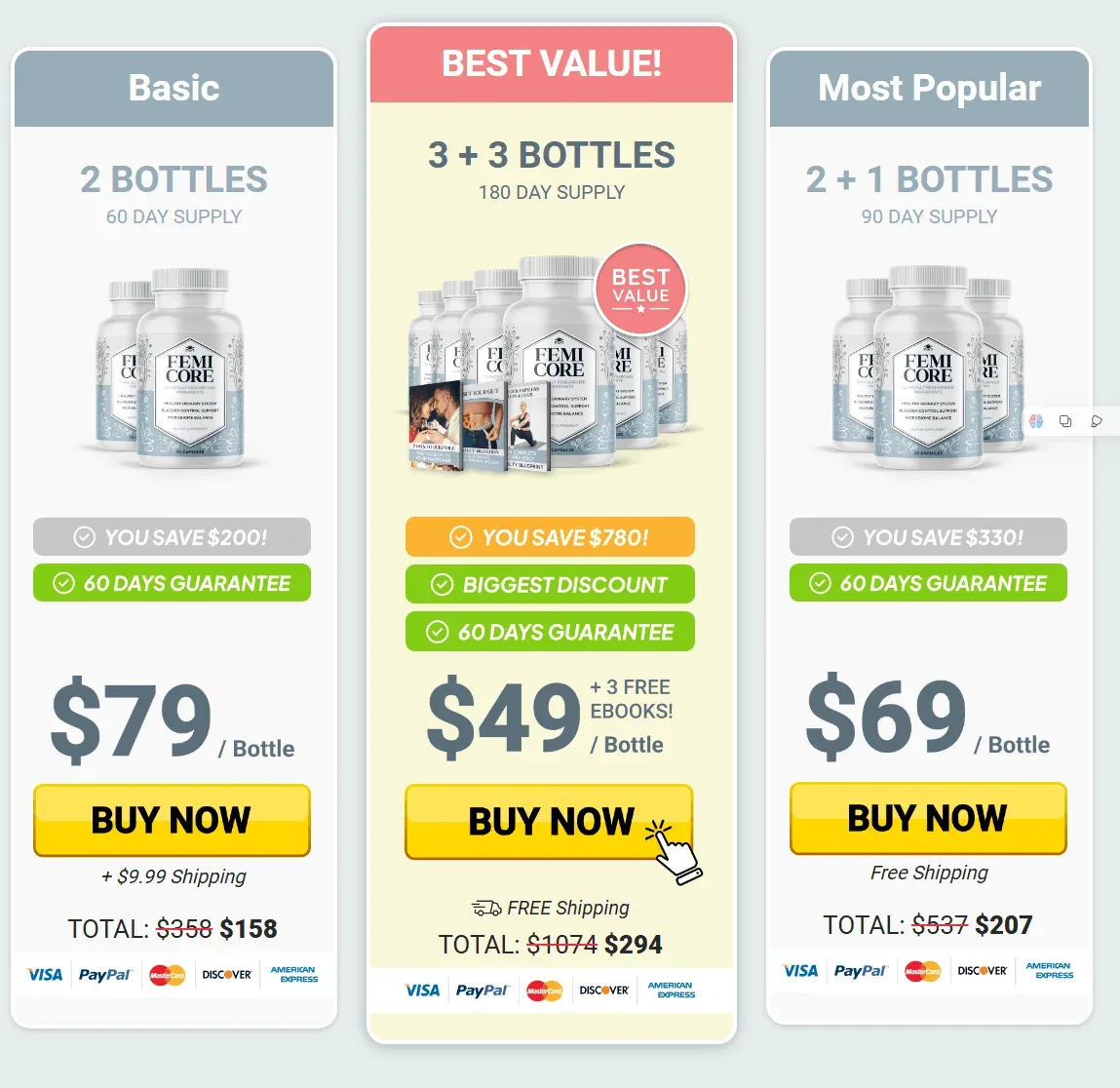 femicore price bottle