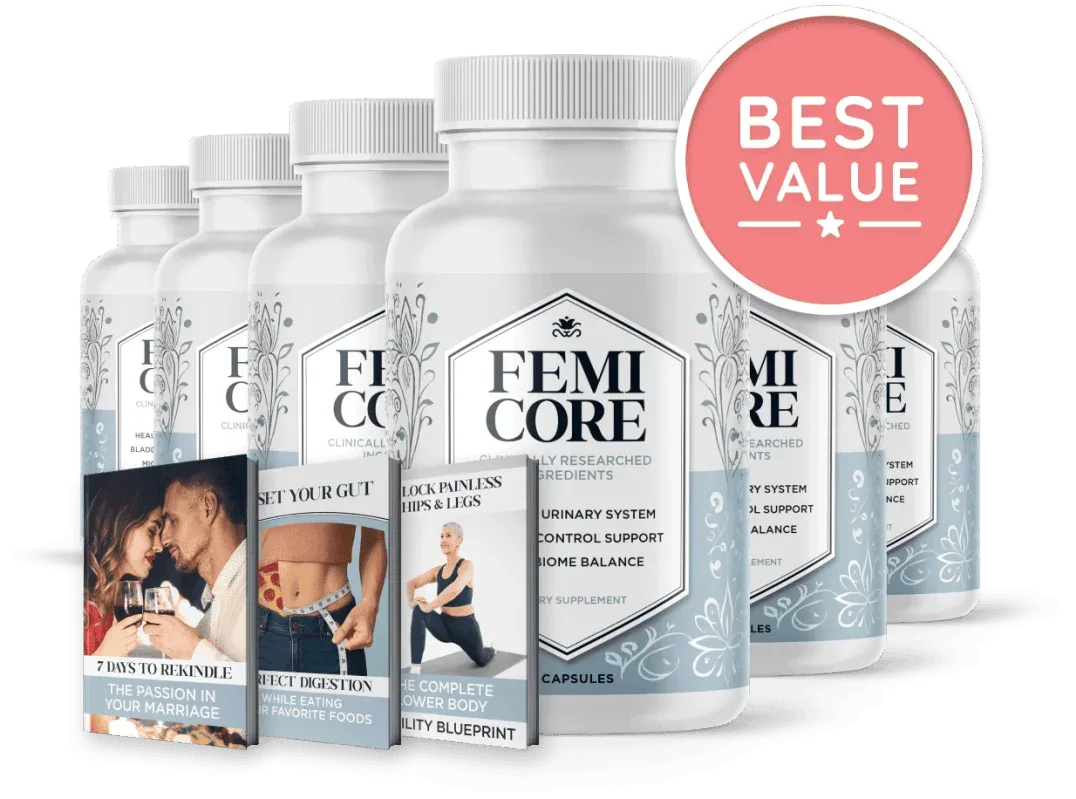 FemiCore 6-bottle pack with bonus guides